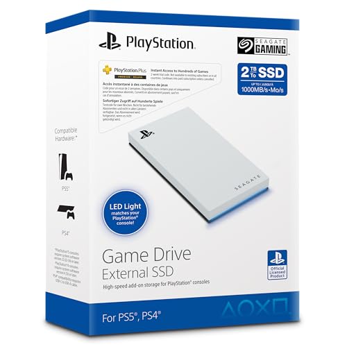 Seagate Game Drive SSD 2TB, PS4/5, Playstation 5/4, USB 3.0, weiß, inkl. 2 Jahre Rescue Service, STMH2000200 Seagate Game Drive SSD 2TB, PS4/5, Playstation 5/4, USB 3.0, weiß, inkl. 2 Jahre Rescue Service, STMH2000200 von Seagate