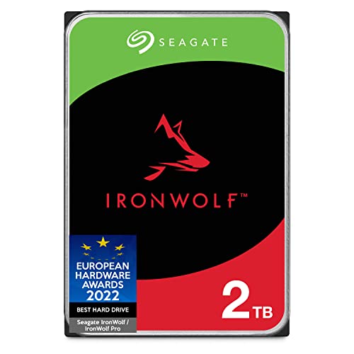 Seagate IronWolf 2 TB interne Festplatte NAS HDD, 3.5 Zoll, 5400 U/Min, CMR, 64 MB Cache, SATA 6 GB/s, silber, FFP, inkl. 3 Jahre Rescue Service, Modellnr.: ST2000VNZ03 von Seagate