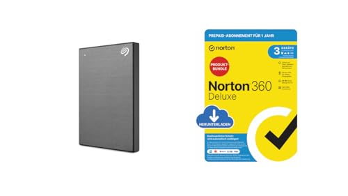 Seagate One Touch 1TB tragbare Externe Festplatte + Norton 360 Deluxe 2024, Antivirensoftware für 3 Geräte Seagate One Touch 1TB tragbare Externe Festplatte + Norton 360 Deluxe 2024, Antivirensoftware für 3 Geräte von Seagate
