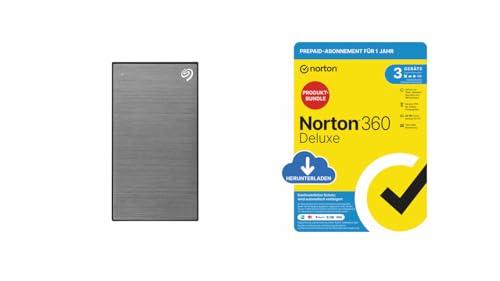Seagate One Touch 4TB tragbare Externe Festplatte + Norton 360 Deluxe 2024, Antivirensoftware für 3 Geräte Seagate One Touch 4TB tragbare Externe Festplatte + Norton 360 Deluxe 2024, Antivirensoftware für 3 Geräte von Seagate