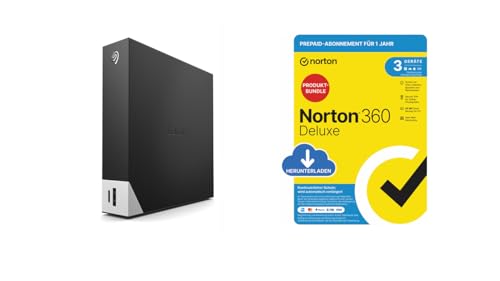 Seagate One Touch HUB 8TB Externe Festplatte + Norton 360 Deluxe 2024, Antivirensoftware für 3 Geräte von Seagate