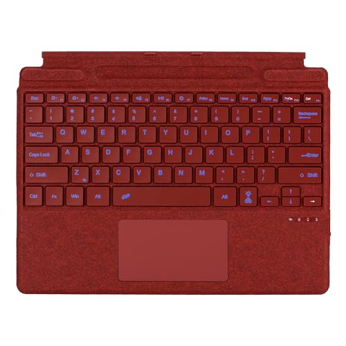 Seagtigau QWERTY Layout Tastatur für Microsoft Surface Pro 11,Pro 10,Pro 9,Pro 8,Pro X,13 Zoll, Bluetooch Type Cover mit Multi-Touch Trackpad, Hintergrundbeleuchtung, Ultra Silm (Mohnrot) von Seagtigau