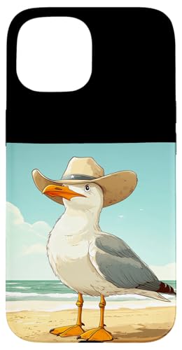 Cooler Möwe und Cowboyhut für Ranch- und Urlaubsliebhaber Hülle für iPhone 15 von Seagull Cowboy