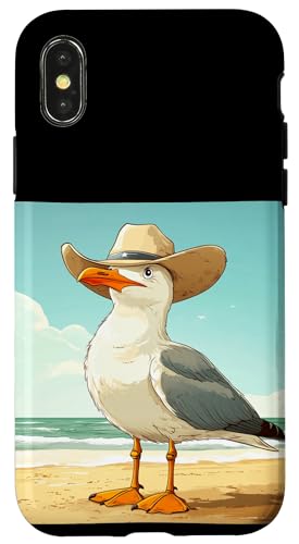 Cooler Möwe und Cowboyhut für Ranch- und Urlaubsliebhaber Hülle für iPhone X/XS von Seagull Cowboy