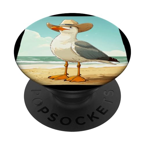 Cooler Möwe und Cowboyhut für Ranch- und Urlaubsliebhaber PopSockets Klebender PopGrip von Seagull Cowboy