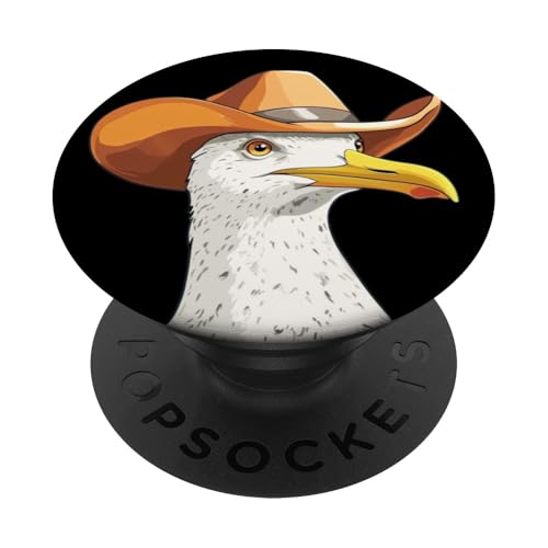 Hübsches Möwen-Kostüm im Cowboy-Look für Mann und Frau PopSockets Klebender PopGrip von Seagull Cowboy