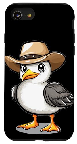 Lustig aussehende Möwe mit Cowboyhut Kostüm Hülle für iPhone SE (2020) / 7 / 8 von Seagull Cowboy