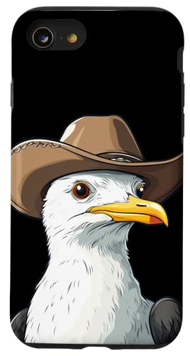 Lustiges Möwengesicht mit coolem Cowboyhut Kostüm Hülle für iPhone SE (2020) / 7 / 8 von Seagull Cowboy