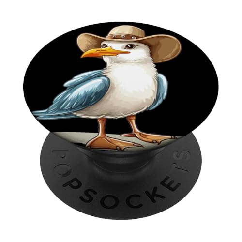 Rodeo Ready mit Federn und Flair für Möwen-Liebhaber PopSockets Klebender PopGrip von Seagull Cowboy