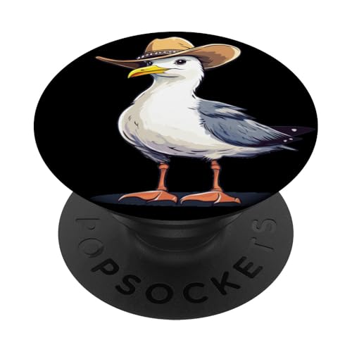 Western Gull im Comedy-Modus für Urlaubsliebhaber PopSockets Klebender PopGrip von Seagull Cowboy