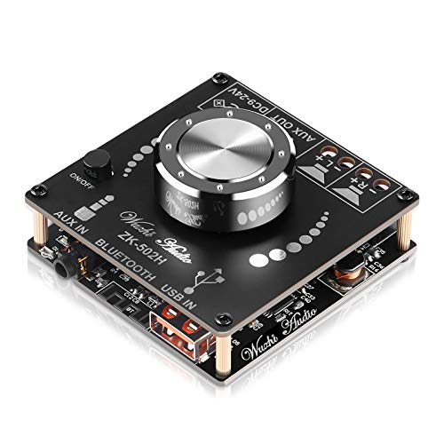 Bluetooth Verstärker Board Hifi Stereo 2.0 TPA3116D2 2 x 50 W Audio Verstärker Modul Digital Power Verstärker Bluetooth 5.0 Dual Channel AMP mit AUX-Eingang/USB/Bluetooth/Flash Drive/PC Soundkarte von Seamuing