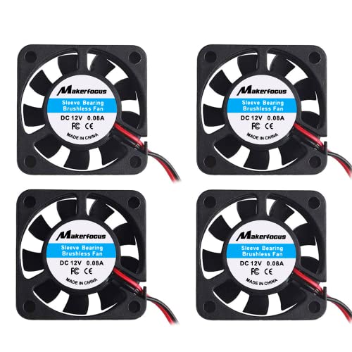 Seamuing 4 Stück Lüfter 12V 40mm 0,08A DC Leise 4010 Lüfter 40 × 40 × 10mm mit 28cm Kabel für 3D-Drucker DVR kleine Haushaltsgeräte Reparatur Ersatz von Seamuing
