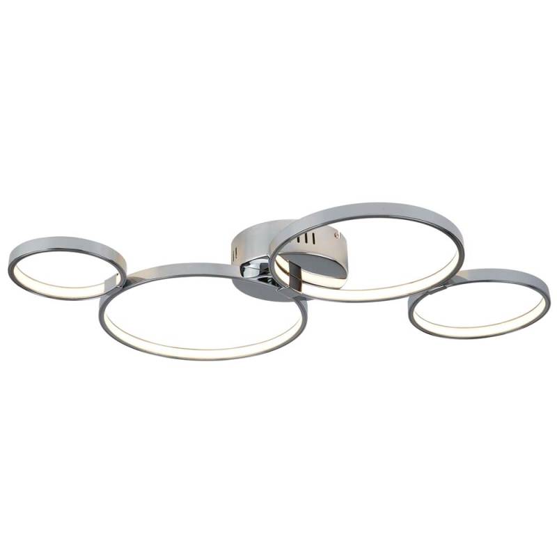 30W Solexa 4 Ringe Led Bündige Deckenleuchte, Chrom 3000K von Searchlight