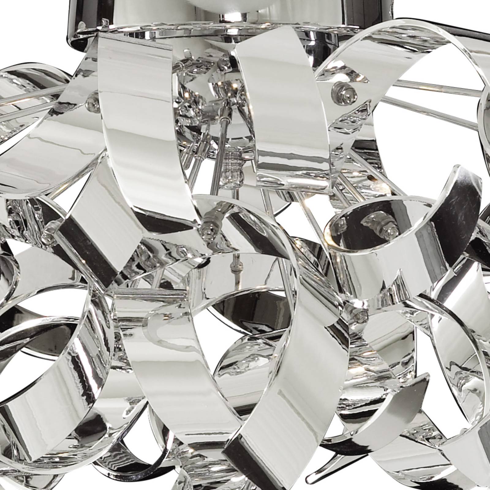 Chromfarbene Deckenlampe Curls in lockigem Design Chromfarbene Deckenlampe Curls in lockigem Design von Searchlight