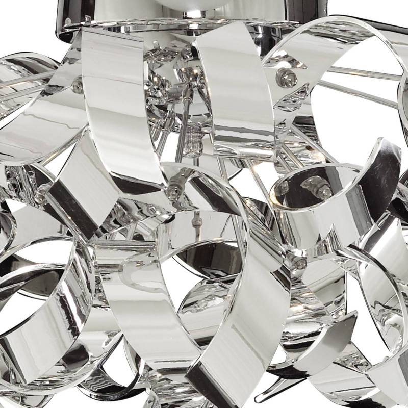 Chromfarbene Deckenlampe Curls in lockigem Design von Searchlight