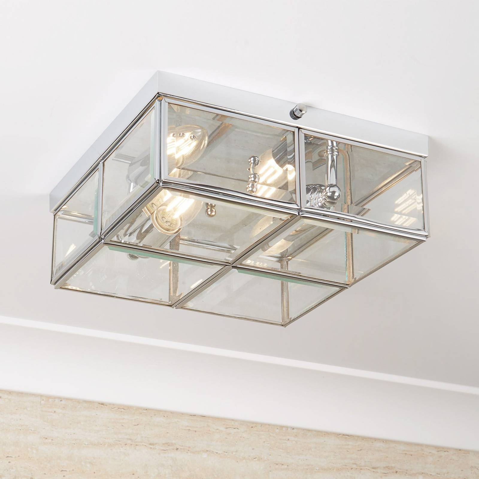 Deckenleuchte Pisa, Glasschirm, chrom Deckenleuchte Pisa, Glasschirm, chrom von Searchlight