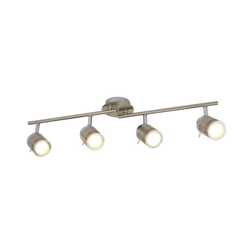 Deckenstrahler Samson, silberfarben, Metall, 4-flg., IP44 von Searchlight