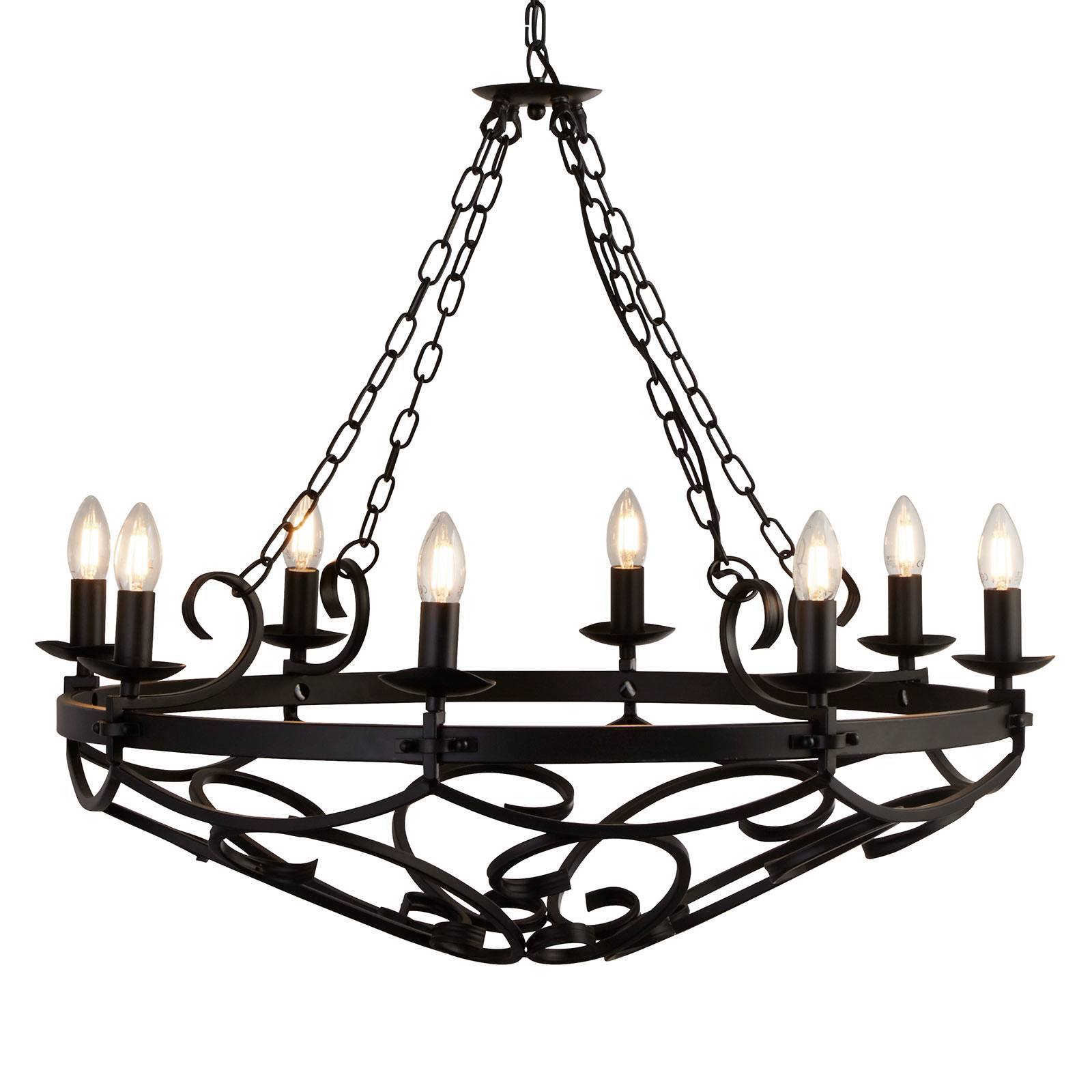 Kronleuchter Cartwheel III, 8-flg., Ø 80 cm, schwarz, Metall Kronleuchter Cartwheel III, 8-flg., Ø 80 cm, schwarz, Metall von Searchlight