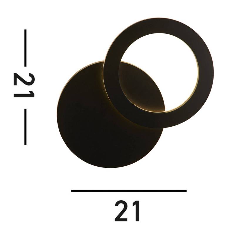 LED-Außenwandleuchte Hyde, schwarz, Ø 21 cm, Alu, indirekt von Searchlight