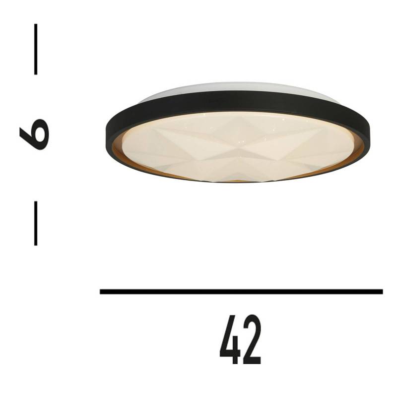 LED-Deckenlampe Satellite schwarz Ø 42cm Stahl Fernbedienung von Searchlight