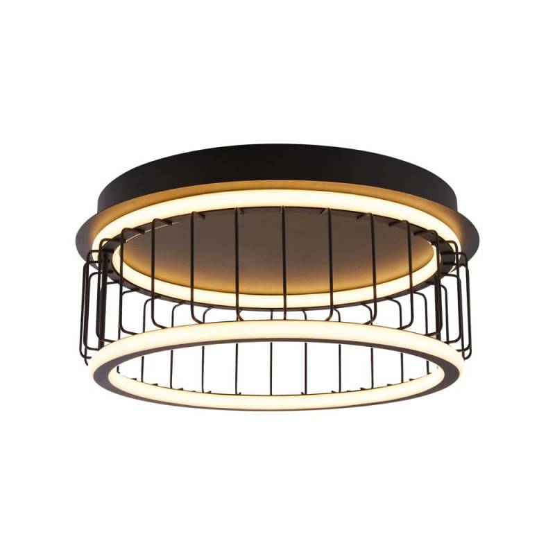 LED Deckenleuchte, Aluminium, schwarz weiß, dimmbar D 40 cm von Searchlight