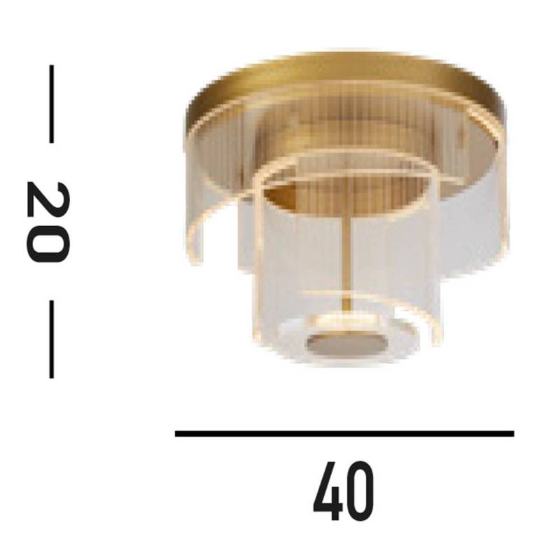 LED-Deckenleuchte Deco, goldfarben, Stahl, Acryl von Searchlight