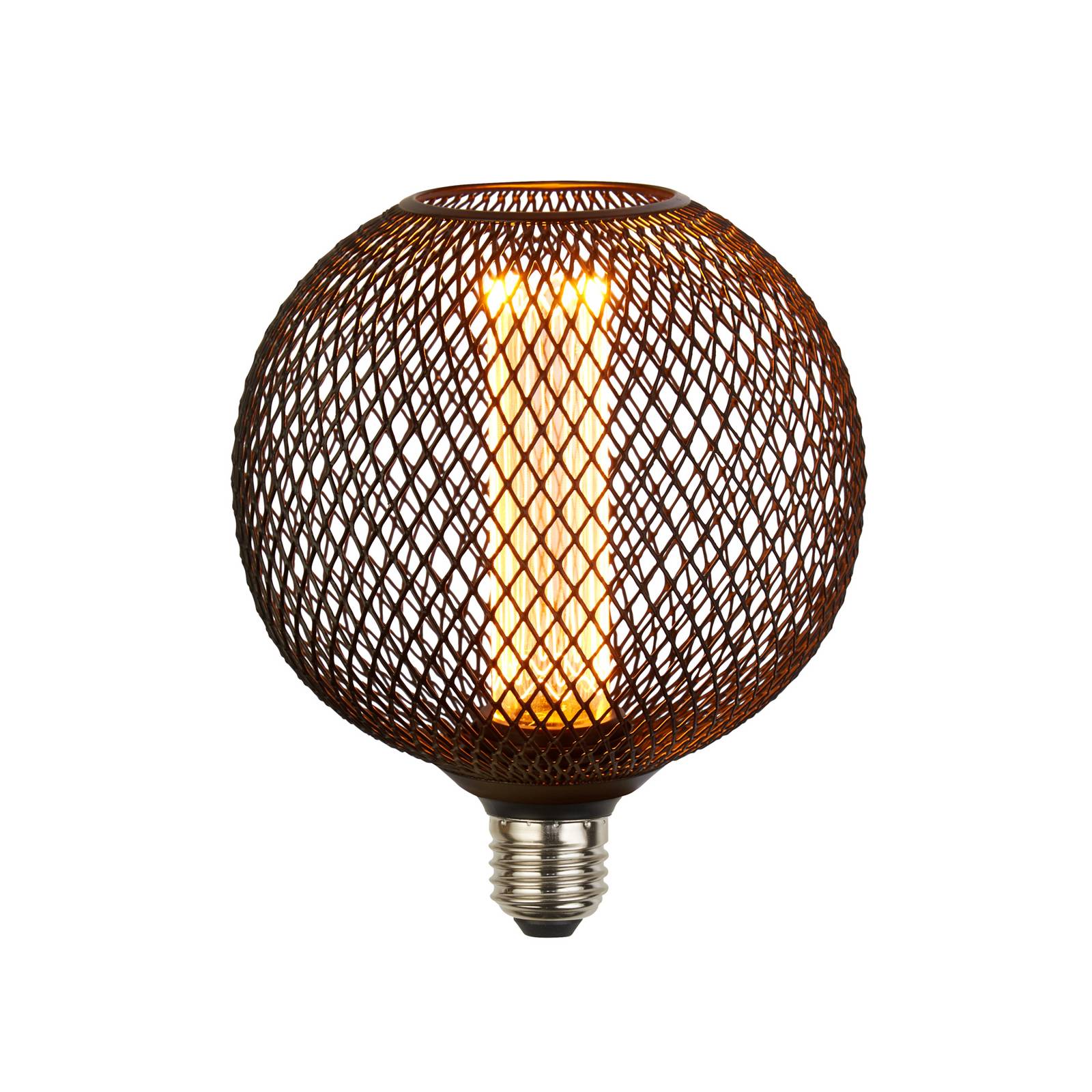 LED-Lampe E27 Mesh 3,5W 1.800K Ø12cm schwarz von Searchlight