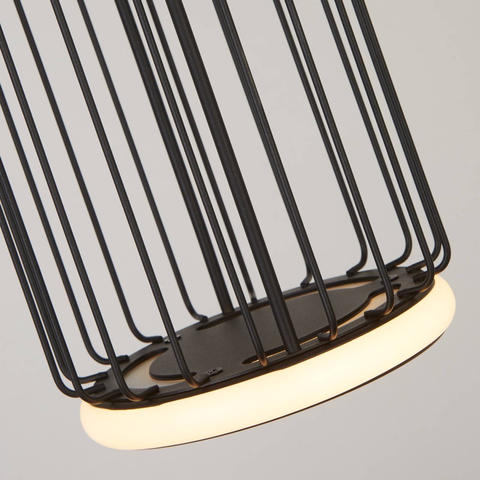 LED-Pendelleuchte Cage 1-flammig, schwarz von Searchlight