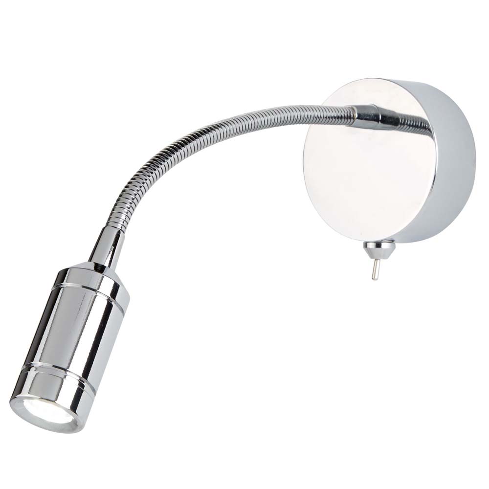 LED Wandleuchte, Edelstahl, Chrom, plattiert, flexibler Arm LED Wandleuchte, Edelstahl, Chrom, plattiert, flexibler Arm von Searchlight