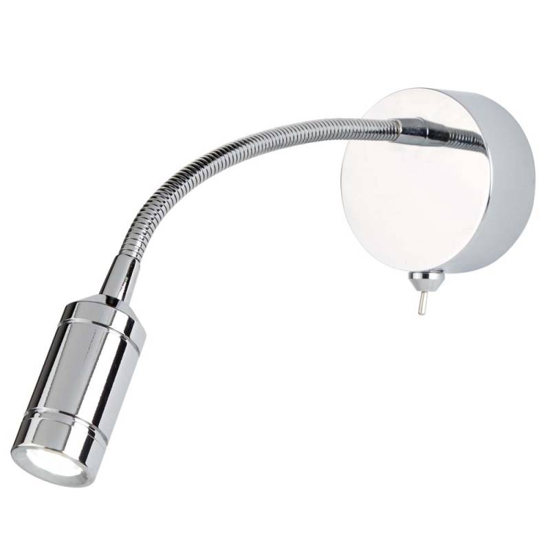 LED Wandleuchte, Edelstahl, Chrom, plattiert, flexibler Arm von Searchlight