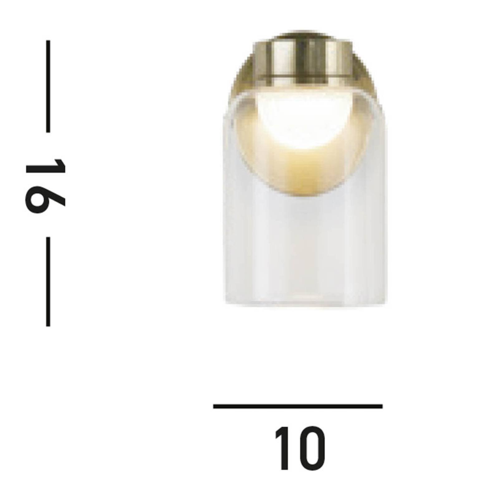 LED-Wandleuchte Highball, messingfarben, IP44, Glas LED-Wandleuchte Highball, messingfarben, IP44, Glas von Searchlight