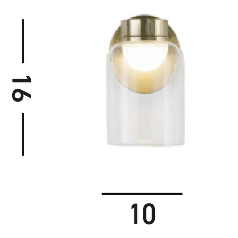LED-Wandleuchte Highball, messingfarben, IP44, Glas von Searchlight