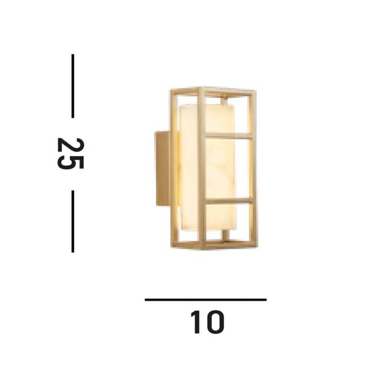 LED-Wandleuchte Mirage, Höhe 25 cm, gold, Stahl, IP44 von Searchlight
