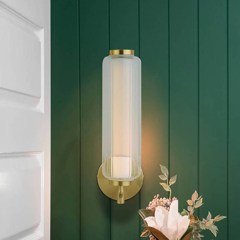 LED-Wandleuchte Mod, messingfarben, 3-step-dimmbar, Stahl von Searchlight