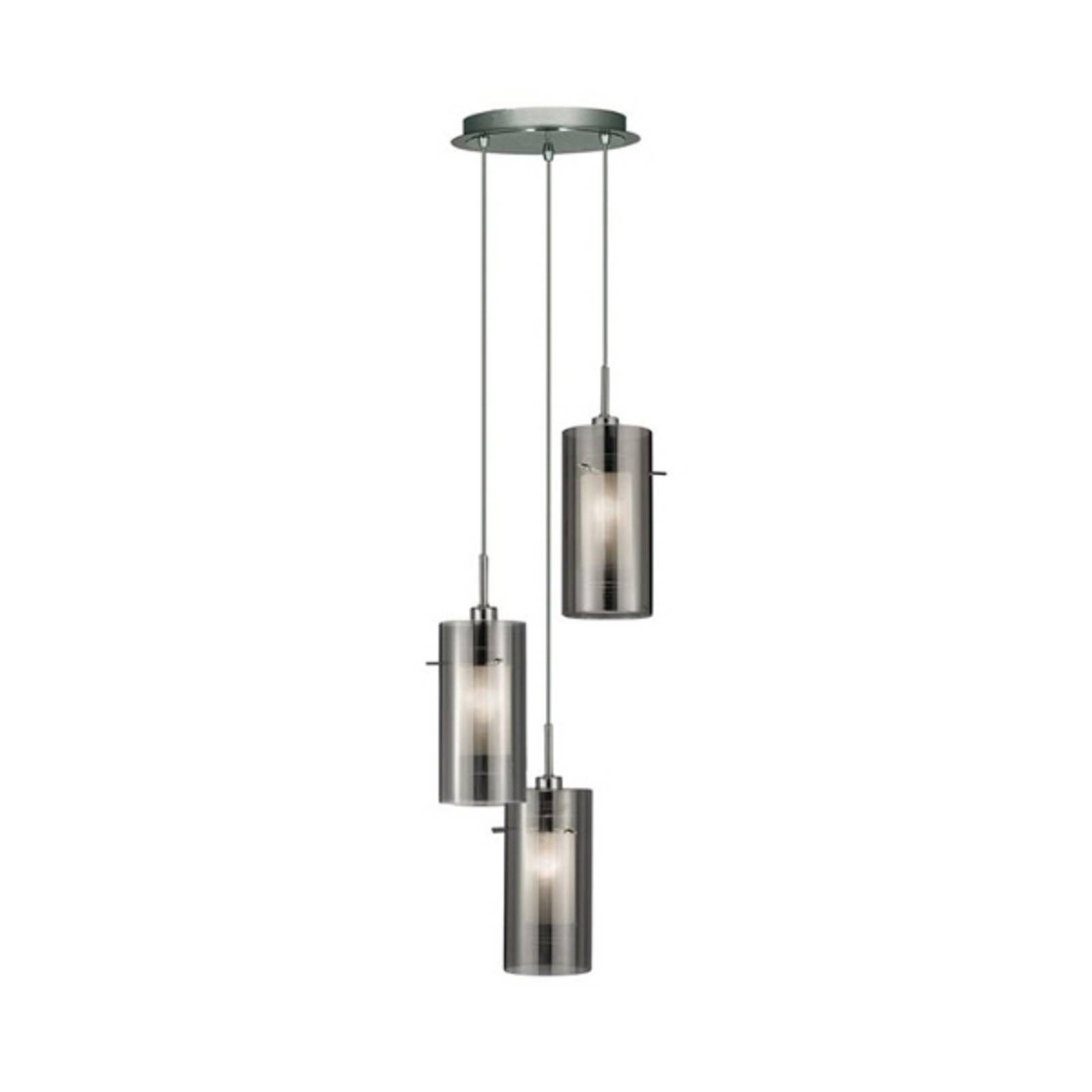 Pendellampe Duo 2 Rauchglas/chrom rund dreiflammig Pendellampe Duo 2 Rauchglas/chrom rund dreiflammig von Searchlight