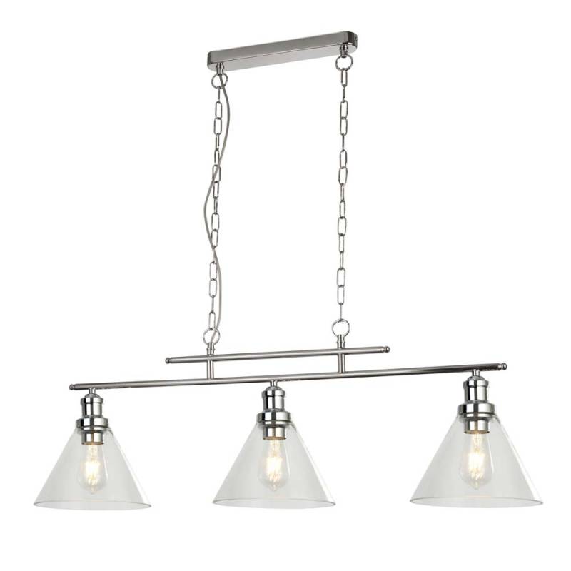 Pendelleuchte, Chrom, H 87 cm, Verstellbar, PYRAMID von Searchlight