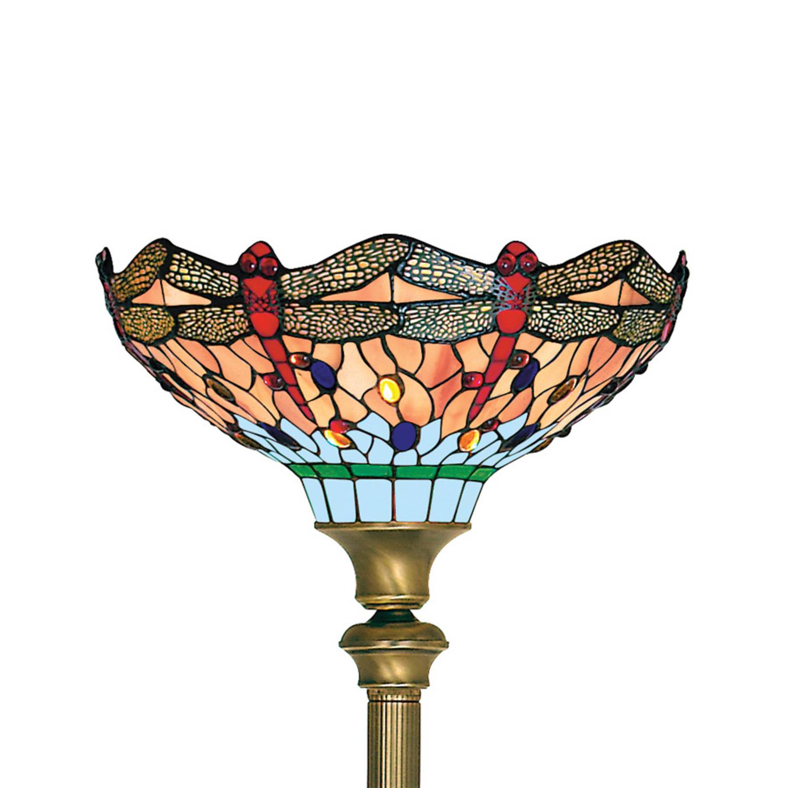 Stehleuchte Dragonfly im Tiffany-Stil von Searchlight