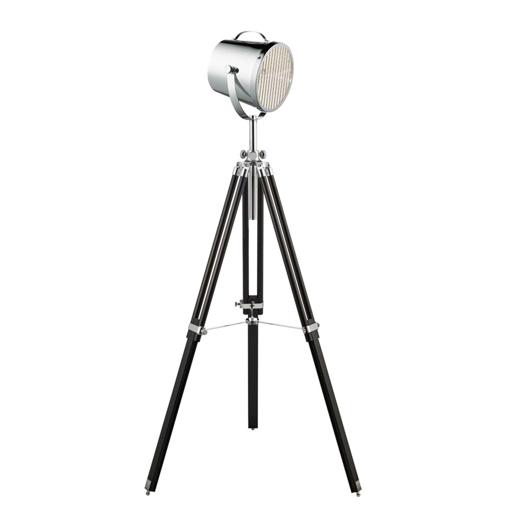 Studio Verstellbare Stehleuchte, Chromschirm / Schwarzer Sockel Studio Verstellbare Stehleuchte, Chromschirm / Schwarzer Sockel von Searchlight