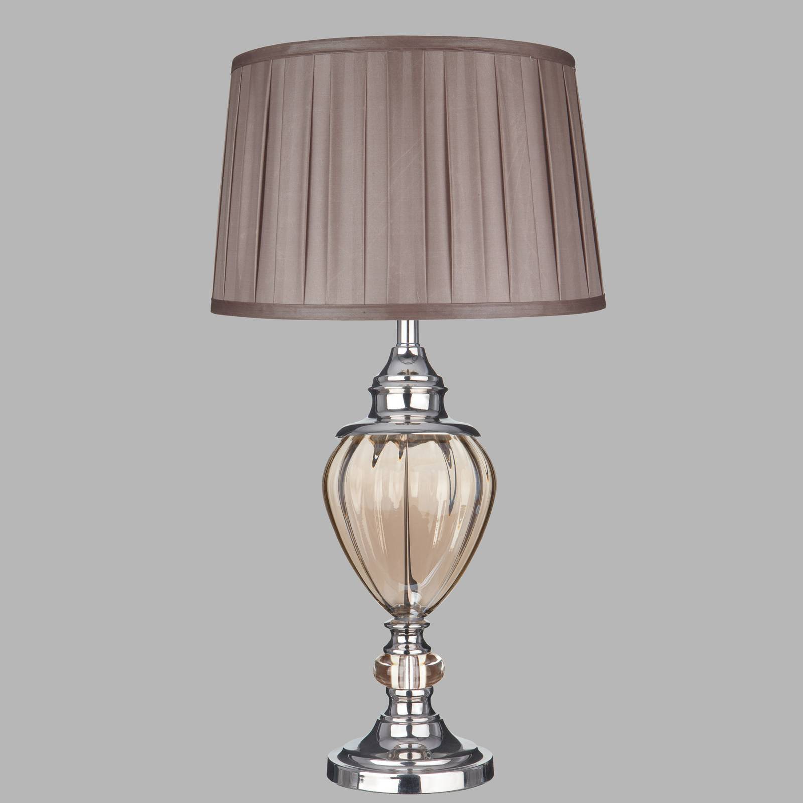 Tischlampe Greyson mit Textilschirm in Braun von Searchlight