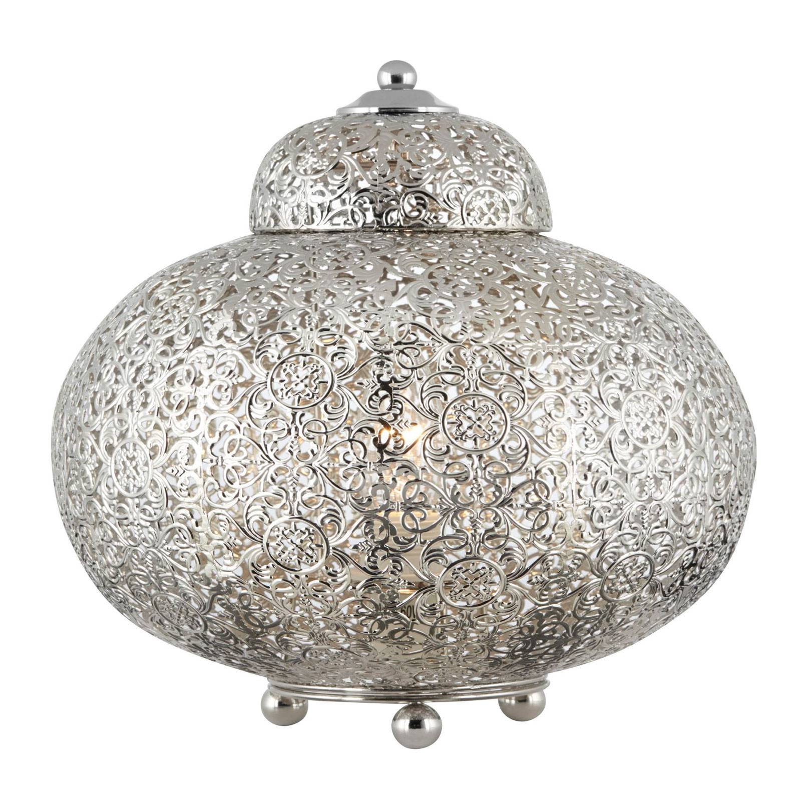 Tischlampe Moroccan Fretwork in Nickel glänzend von Searchlight