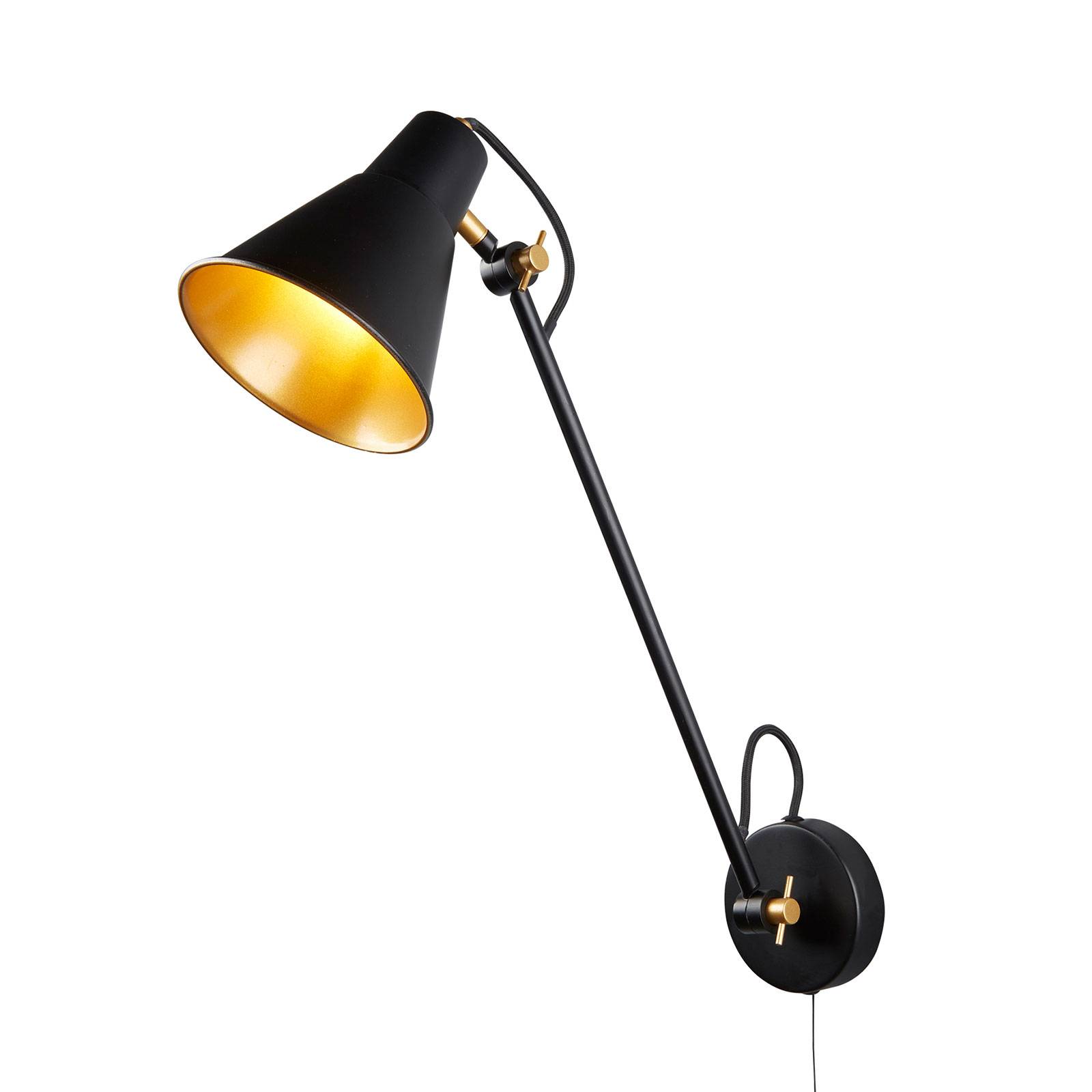 Wandlampe 6302 aus Metall, schwarz-gold von Searchlight