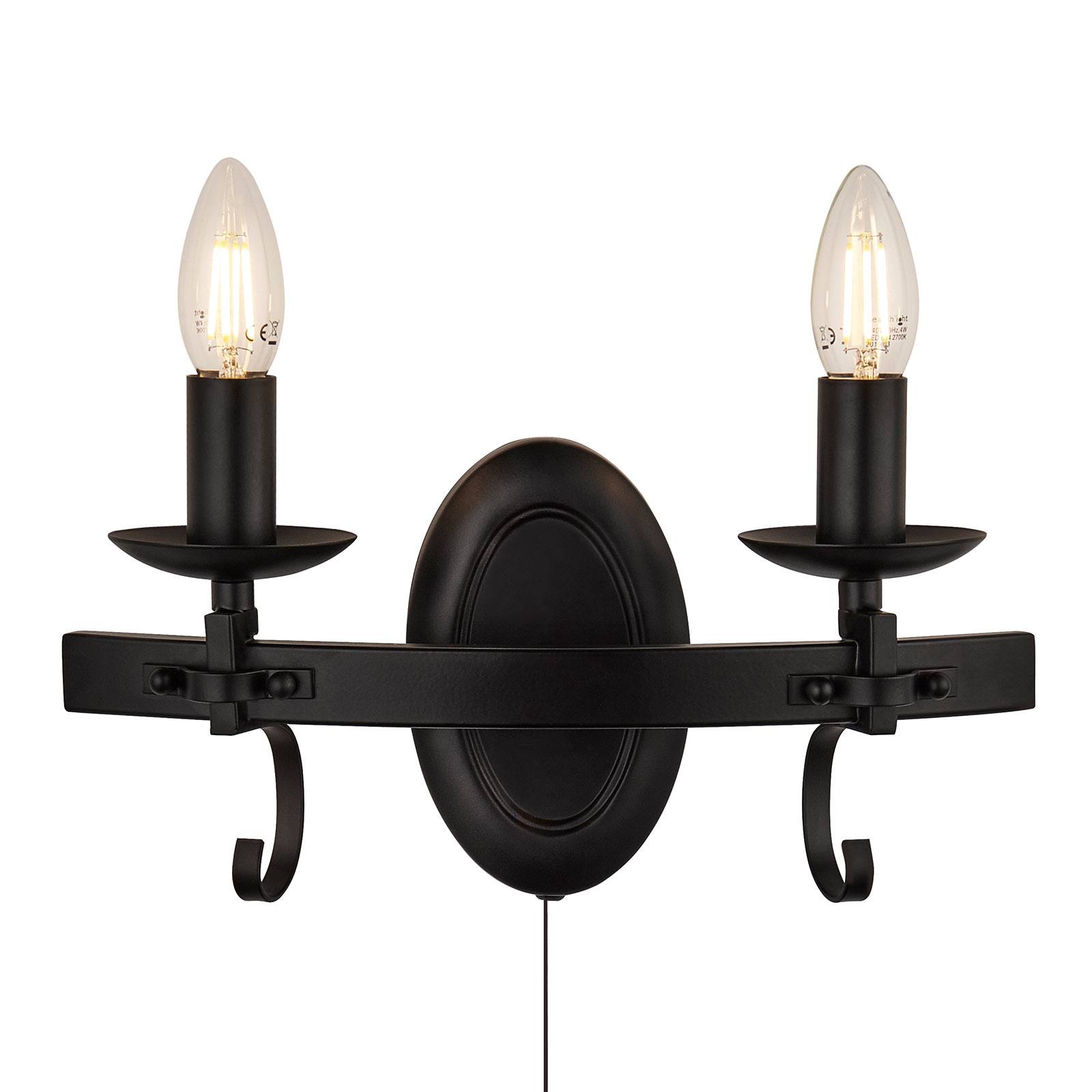 Wandleuchte Cartwheel III, 2-flammig, Zugschalter, Metall Wandleuchte Cartwheel III, 2-flammig, Zugschalter, Metall von Searchlight