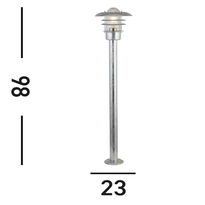 Wegeleuchte X Conrad, silber, IP44, Höhe 51 cm, Stahl von Searchlight