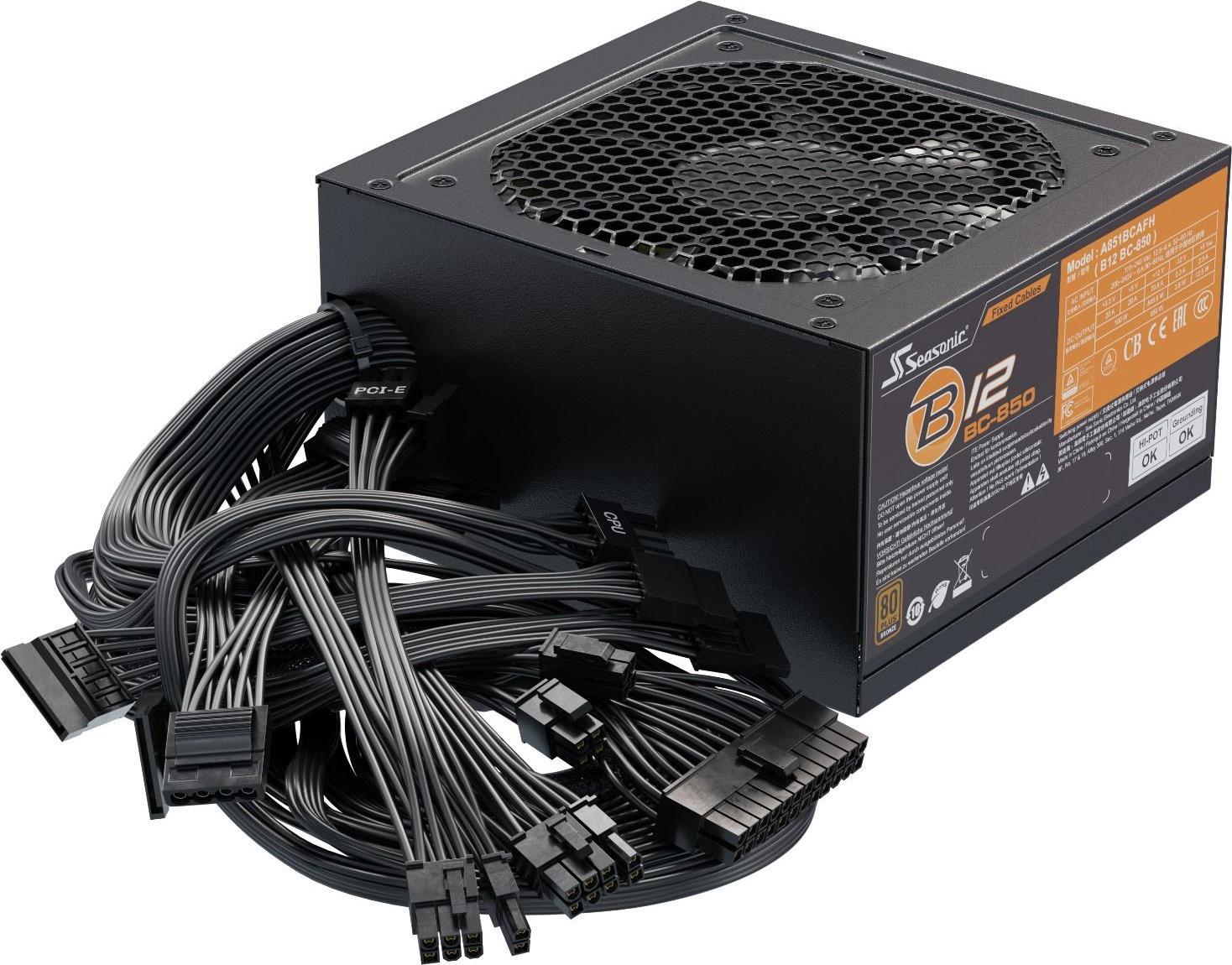 Sea Sonic Seasonic B12 BC Series - Netzteil (intern) - ATX12V / EPS12V - 80 PLUS Bronze - Wechselstrom 100-240 V - 850 Watt (B12 BC-850) von Seasonic