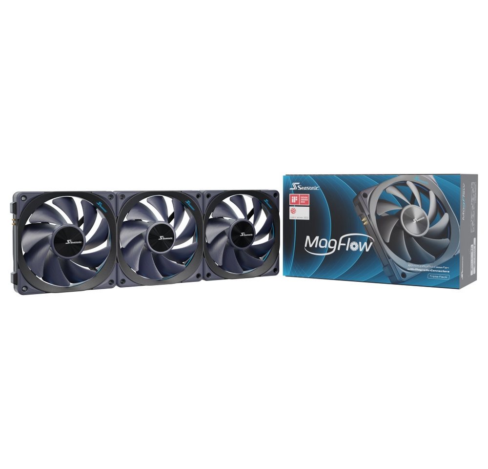 Seasonic Gehäuselüfter SeaSonic MagFlow 120mm Lüfter 3er Pack für Kühlung., Leiser Betrieb für angenehme Nutzung Seasonic Gehäuselüfter SeaSonic MagFlow 120mm Lüfter 3er Pack für Kühlung., Leiser Betrieb für angenehme Nutzung von Seasonic