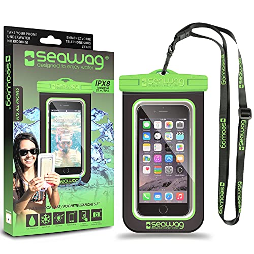 Universelle wasserdichte Tasche für Smartphone (Schwarz/Grün) von Seawag