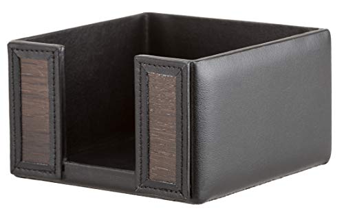 Sebastian Sturm Notizzettel-Box TYLER | Echtes Holz und Leder in Schwarz | Halter Spender Schreibtisch von Sebastian Sturm