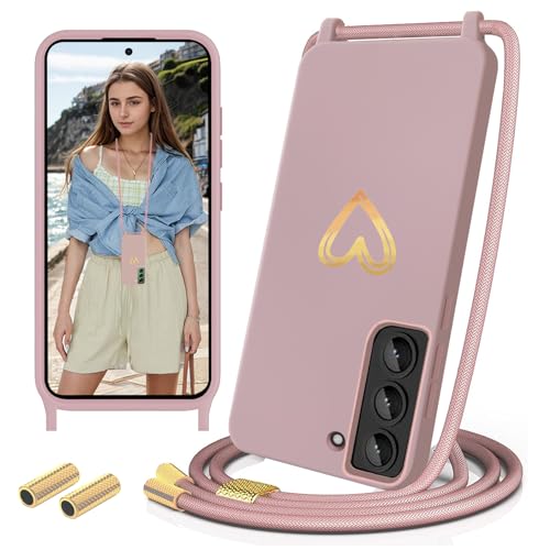 Sebor Handykette für Samsung Galaxy S21 FE 5G Hülle mit Band 6,4 Zoll, Necklace Handyhülle Silikon mit Kette für zum Umhängen, Gold Herz Muster Schutzhülle Stoßfest mit Abnehmbar Kordel, Rosa Sebor Handykette für Samsung Galaxy S21 FE 5G Hülle mit Band 6,4 Zoll, Necklace Handyhülle Silikon mit Kette für zum Umhängen, Gold Herz Muster Schutzhülle Stoßfest mit Abnehmbar Kordel, Rosa von Sebor
