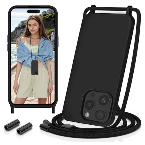 Sebor Handykette für iPhone 15 Pro Hülle mit Band, Necklace Silikon Handyhülle mit Kette für zum Umhängen mit Abnehmbar Kordel Schutzhülle für iPhone 15 Pro 6,1", Schwarz Sebor Handykette für iPhone 15 Pro Hülle mit Band, Necklace Silikon Handyhülle mit Kette für zum Umhängen mit Abnehmbar Kordel Schutzhülle für iPhone 15 Pro 6,1", Schwarz von Sebor