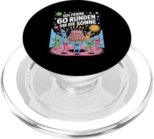 Ich Feiere 60 Runden Um Die Sonne Sechzig 60 Geburtstag PopSockets PopGrip für MagSafe von Sechzig 60 Geburtstag Ich Feiere 60 Runden Um Die